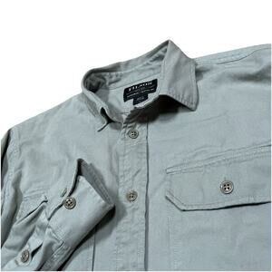 C.C. Filson 6.8Oz Chino Twill Long Sleeve Shirt Small Fog Grey Pockets 20153630